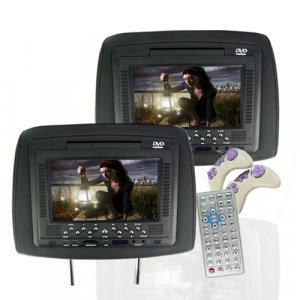 Headrest DVD Player and NES Emulator- 7 Inch LCD -Pair -Black New