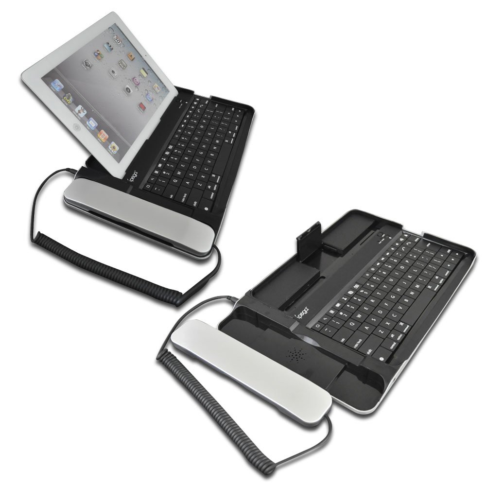 Bluetooth keyboard alumimum case for iPad 2 with phone