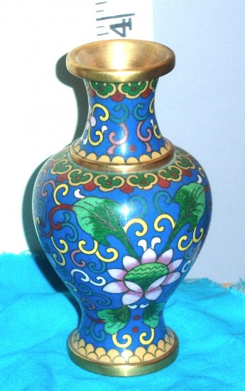 cloisonne 4 inch vase vintage, estate sale