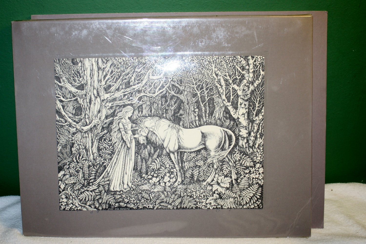 THE TAMING OF THE UNICORN SIGNED PRINT BY JUDY KING RIENIETS ORIGINAL
