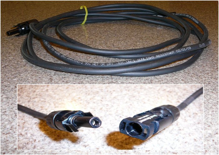 3' MC4 Solar Panel Power Extension Cable M/F 10 AWG