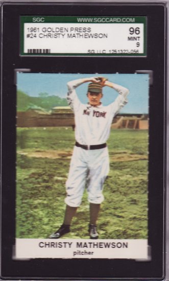 Christy Mathewson 1961 Golden Press #24 SGC 96 MINT 9