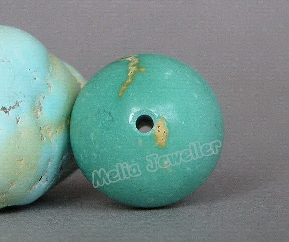 Natural Turquoise Dia.13.5 mm Round Loose Bead