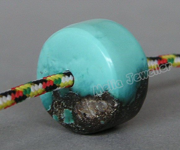 Natural Turquoise Dia.16 mm Barrel Loose Bead