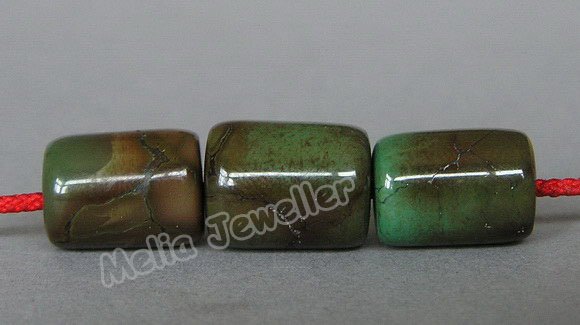 Natural Turquoise Dia.9.5-10 mm Barrel Loose 3 Beads