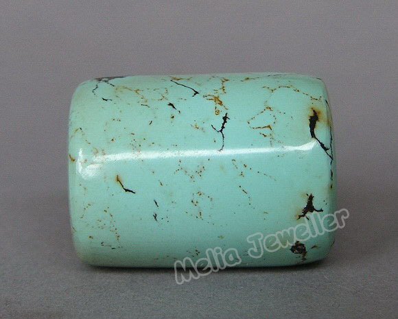 Natural Turquoise Dia.16 mm Barrel Loose Bead