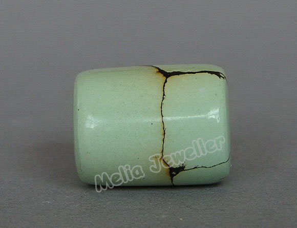 Natural Turquoise Dia.14 mm Barrel Loose Bead