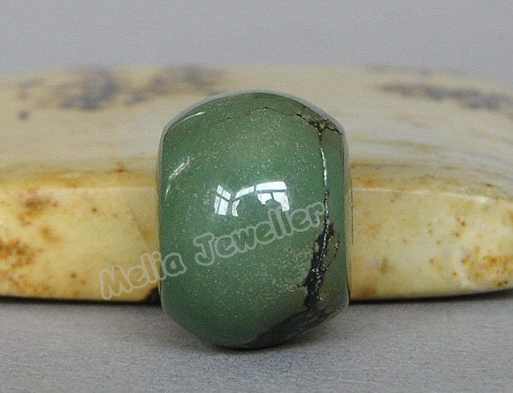 Natural Turquoise Dia.14 mm Barrel Loose Bead