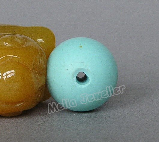 Natural Turquoise Dia.12.5 mm Round Loose Bead
