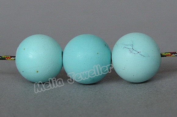 Natural Turquoise Dia.11.5 mm Round Loose 3 Beads
