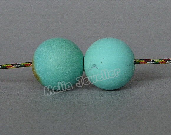 Natural Turquoise Dia.11 mm Round Loose 2 Beads