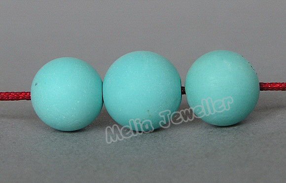 Natural Turquoise Dia.9.5-10 mm Round Loose 3 Beads