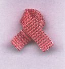 Beaded Awareness Ribbon - Pink (Breast Cancer & More)