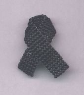 Beaded Awareness Ribbon - Black (variety of causes)