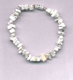 Genuine White Howlite Chip Bracelet