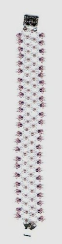 Bead Netted Bracelet - Lilac, Amethyst & Clear