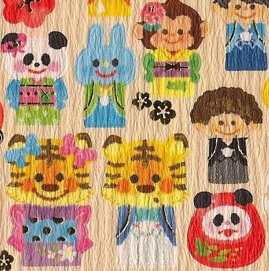 KAMIO Washi Paper Animal Daruma Sticker Set