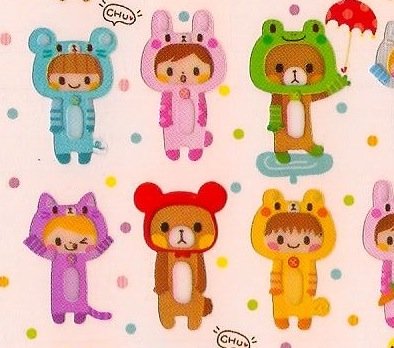 Q-LIA Animal Costumes Sticker Set