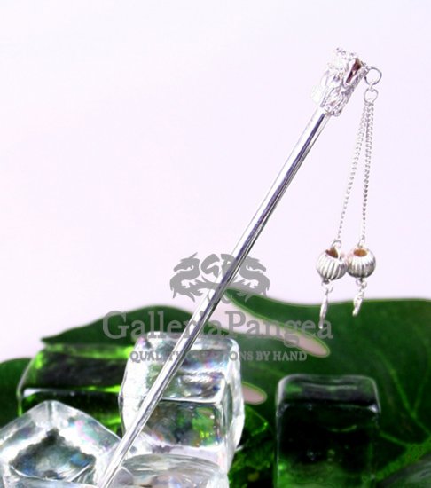 Pure Silver Hairpin, 'Dragon'