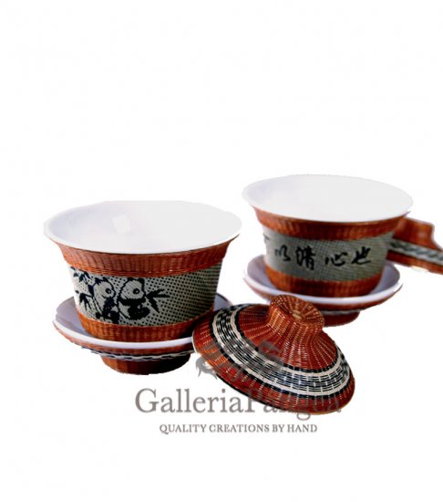 Bamboo Porcelain, 'Tea Cup of Tranquility' (single set)