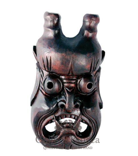 Wooden Nuo Mask, 'Mountain Guardian'