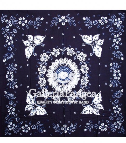 Tie-dye Square Table Cloth, 'Butterfly and Flower'
