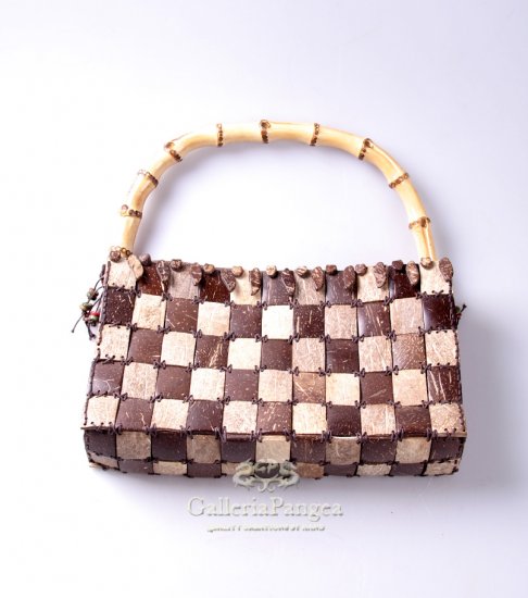 Handmade Handbag, 'Coconut Chocolate'