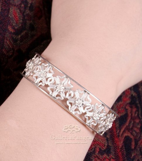 Silver Bracelet, 'Snow Flake'
