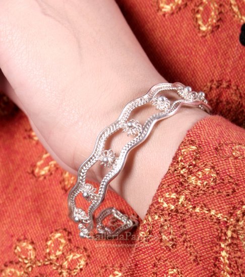 Pure Silver Bracelet, 'Sun Rise'