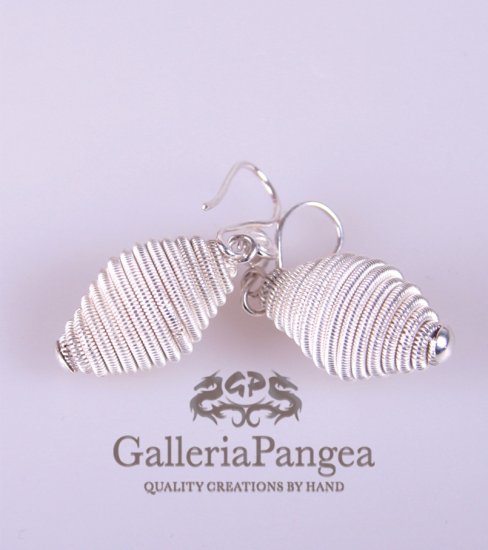 Silver Earrings, 'Honey Combs'