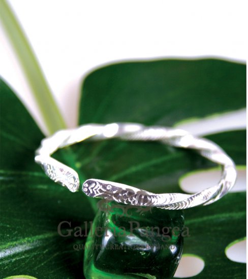Silver Bracelet, 'Snake Charm'