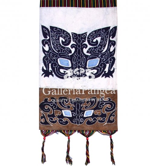 Batik Painting, 'Ancient Bronze Motif Letter Holder'