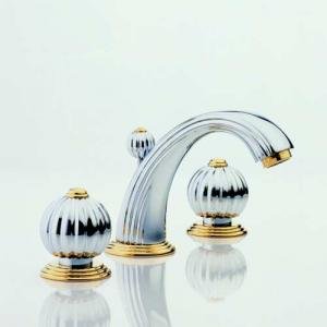 THG - Mandarine polished chrome widespread lavatory set with drain
