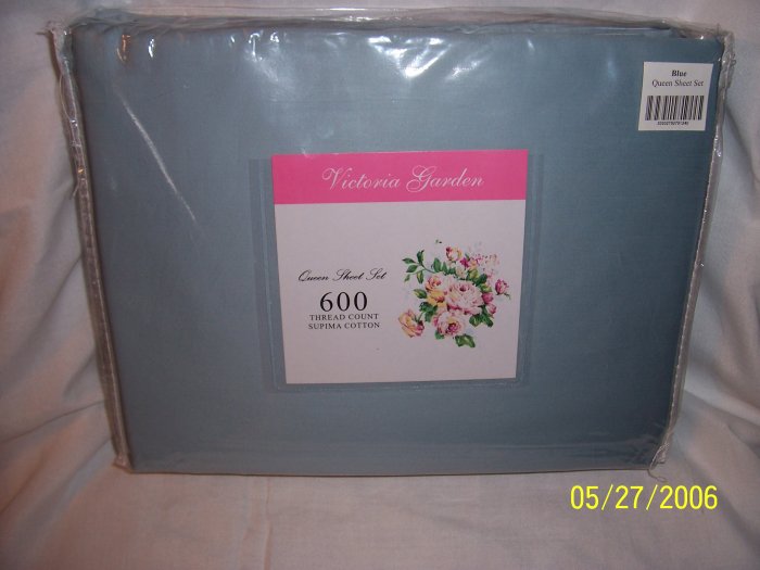 VICTORIA GARDEN 600 TC SUPIMA COTTON QUEEN SZ SHEET SET - SAVE 65% OFF RETAIL!