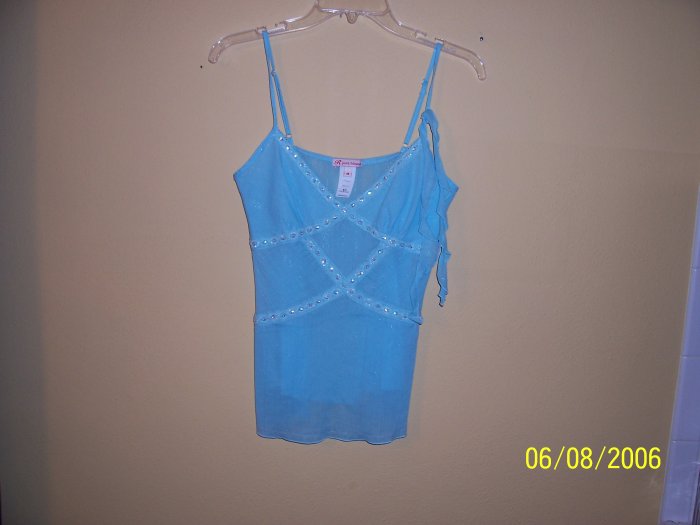 R-JEAN AQUA CAMISOLE BLOUSE, SZ M, RET. $60; SAVE 50%!