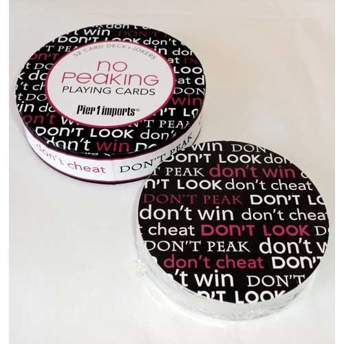 Novelty No Peaking Round Playing Cards - 52 Card Deck