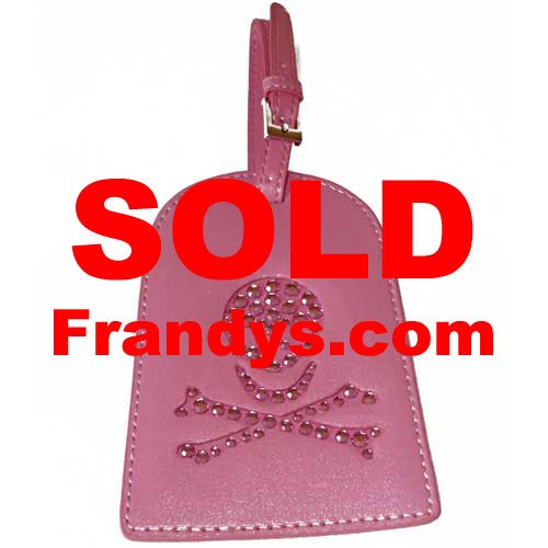 Pink Skull and Crossbones Luggage Backpack ID Tag