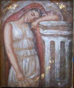 Genuine Oil Painting"Dreaming Young Roman Woman"-Signed-Layla's Price:$32: