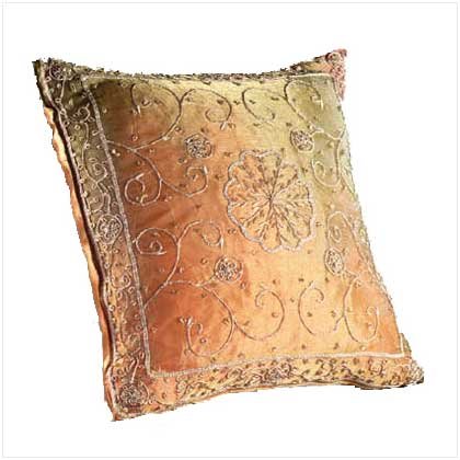 Embroidered Beadwork Accent Pillow