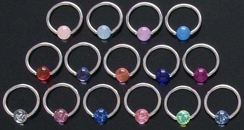4 Acrylic ball curves Navel / Belly Rings
