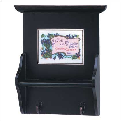 French Tile Coat Hanger/Wall Shelf