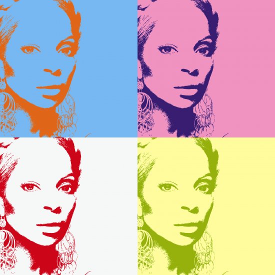8x10 Mary J Blige Popart Print Celebrity Pop Art Picture
