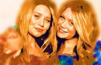 8x10 Mary Kate & Ashley Oldson Twins Popart Print Celebrity Pop Art Picture