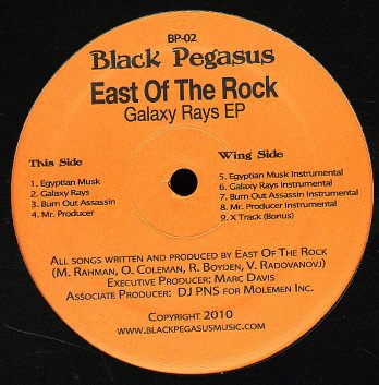 BP02 - East Of The Rock - Galaxy Rays EP (12") *BLACK PEGASUS