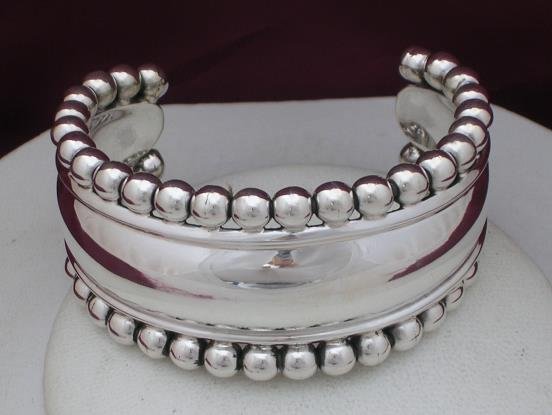 ELEGANT TAXCO STERLING SILVER MIRROR CUFF BRACELET