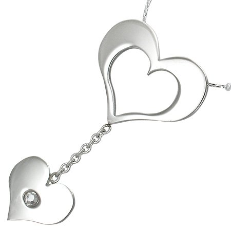 HEARTS Stainless Steel CZ Pendant