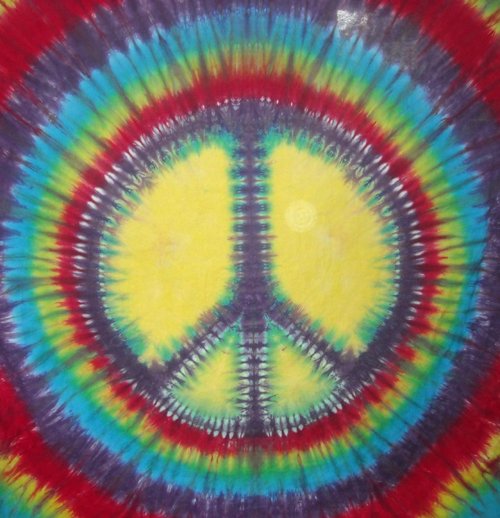 Tie Dye Peace Sign Hippie or Spiral Rainbow Shower Curtain