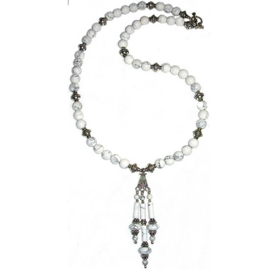 White Howlite & Sterling Silver Necklace