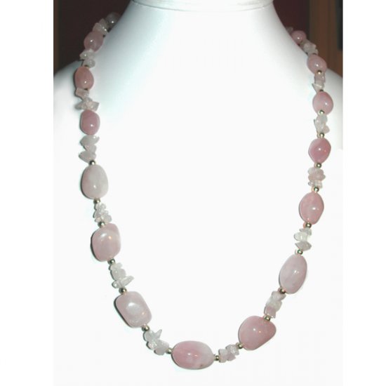 Rose Quartz Nugget & Chip Necklace