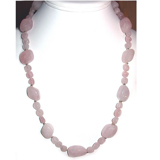 Rose Quartz Nugget & Chip Necklace